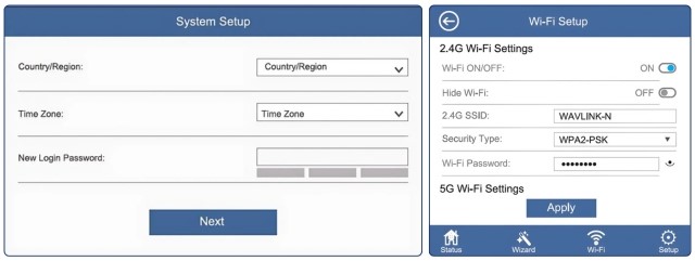 Finish to save the settings
